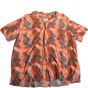 Goodfellow & CO XXL Slim Orange/Blue/White Hawaiian Shirt